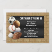 カスタム写真招待状、スポーツテーマ誕生日または 招待状 (裏面)