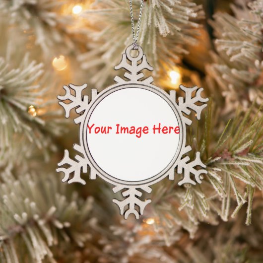 カスタム写真撮パーソナライズされた影四母 スノーフレークピューターオーナメント (ツリー)