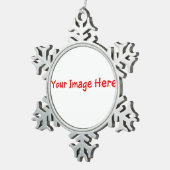 カスタム写真撮パーソナライズされた影四母 スノーフレークピューターオーナメント (右)