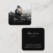 カスタム写真撮影ブラック抽象芸術写真家 スクエア名刺 (正面/裏面)