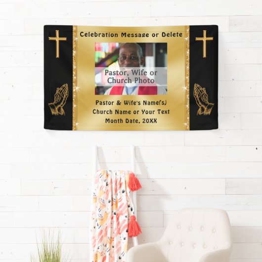 カスタム写真教会または牧師記念バナー 横断幕 (インサイチュ)