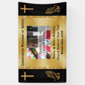 カスタム写真教会または牧師記念バナー 横断幕 (縦)