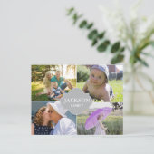 カスタム写真数々のコラージュ家名 ポストカード (スタンド正面)