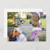 カスタム写真数々のコラージュ家名 ポストカード (正面/裏面)