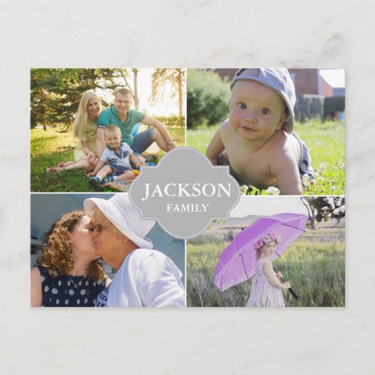 カスタム写真数々のコラージュ家名 ポストカード (正面)