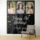 カスタム写真数々のパーティー壁の背景誕生日 タペストリー (インサイチュ)