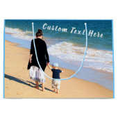 カスタム写真文字あなたの家族の写真MOM ラージペーパーバッグ (正面)