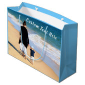 カスタム写真文字あなたの家族の写真MOM ラージペーパーバッグ (裏面アングル)