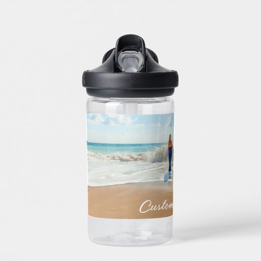 カスタム写真文字ウォーターボトルパーソナライズされた ウォーターボトル (正面)