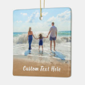 カスタム写真文字オーナメントご家族の写真 セラミックオーナメント (左)