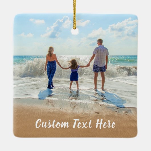 カスタム写真文字オーナメントご家族の写真 セラミックオーナメント (裏面)