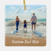 カスタム写真文字オーナメントご家族の写真 セラミックオーナメント (正面)