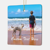カスタム写真文字クリスマスオーナメント セラミックオーナメント (左)