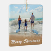 カスタム写真文字クリスマスオーナメント セラミックオーナメント (右)