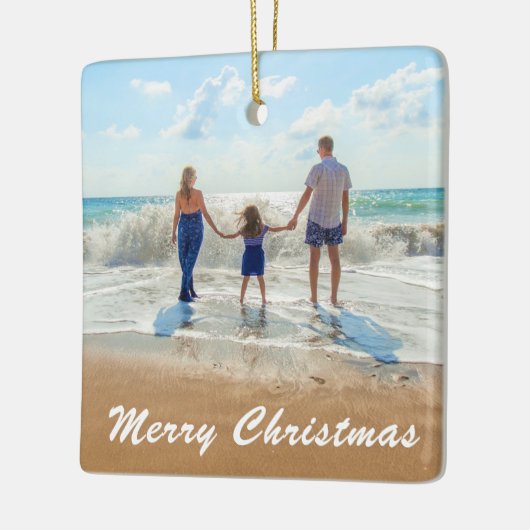 カスタム写真文字クリスマスオーナメント セラミックオーナメント (左)
