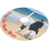 カスタム写真文字クリスマスツリースカート ブラッシュドポリエステルツリースカート (アングル)