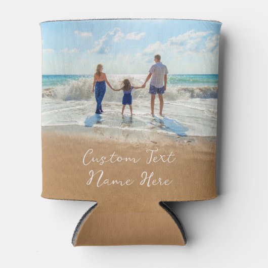 カスタム写真文字クーラーボックスご家族の写真 缶クーラー (正面)