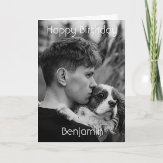 カスタム写真文字ハッピーバースデー カード (正面)