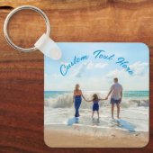カスタム写真文字ファミリーギフトキーチェーンあなたの写真 キーホルダー (正面)