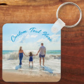 カスタム写真文字ファミリーギフトキーチェーンあなたの写真 キーホルダー (裏面)