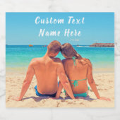 カスタム写真文字ワきらめくインラベル スパークリングワインラベル (シングルラベル)