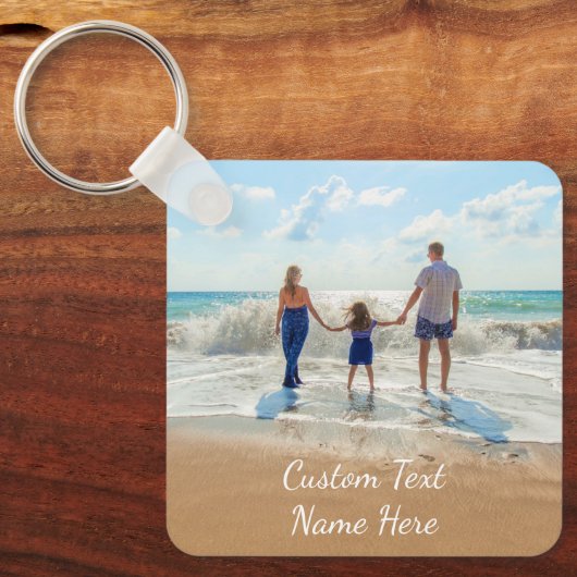 カスタム写真文字名Keychainあなたの家族の写真 キーホルダー (正面)