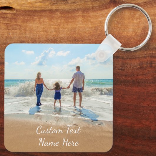 カスタム写真文字名Keychainあなたの家族の写真 キーホルダー (裏面)