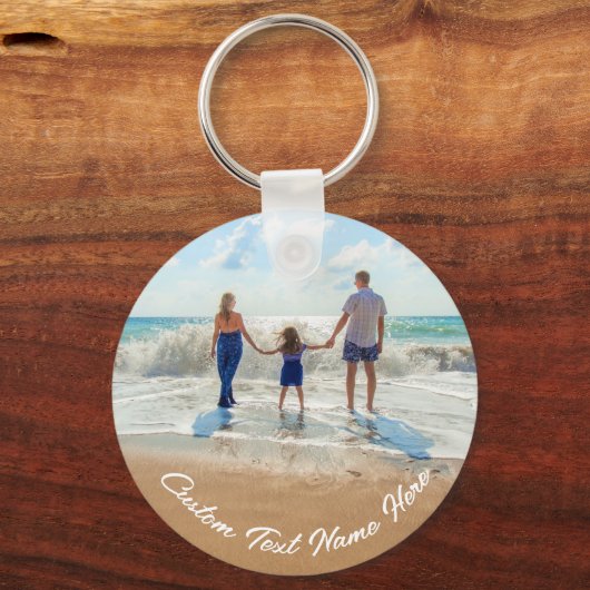 カスタム写真文字名Keychainあなたの家族の写真 キーホルダー (正面)