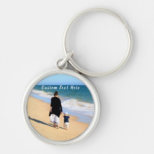カスタム写真文字名Keychain Your Family Gift キーホルダー (正面)