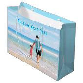 カスタム写真文字抱き枕あなたの家族の写真パパ ラージペーパーバッグ (正面アングル)