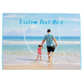 カスタム写真文字抱き枕あなたの家族の写真パパ ラージペーパーバッグ (裏面)