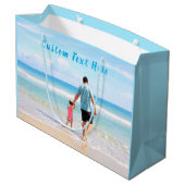 カスタム写真文字抱き枕あなたの家族の写真パパ ラージペーパーバッグ (裏面アングル)