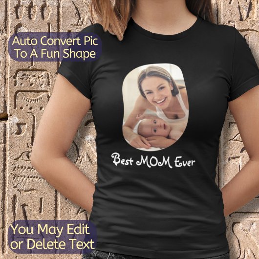 カスタム写真文字自分のママを作最高の成し直す Tシャツ