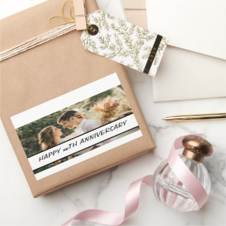 カスタム写真文字誕生日記念品 長方形シール