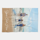 カスタム写真文字 – お客様のデザイン – 家族の休暇 キッチンタオル (横)