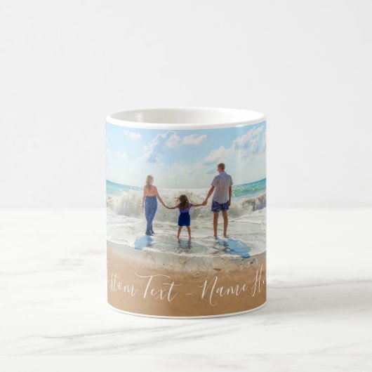 カスタム写真文字Mug家族のお気に入りの写真 コーヒーマグカップ (中央)