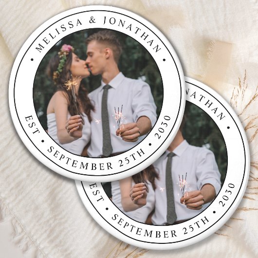 カスタム写真新婚カップル名Est Date 結婚's 栓抜き