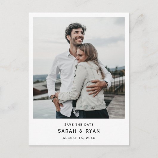 カスタム写真日付の保存招待状はがき 案内ポストカード (正面)