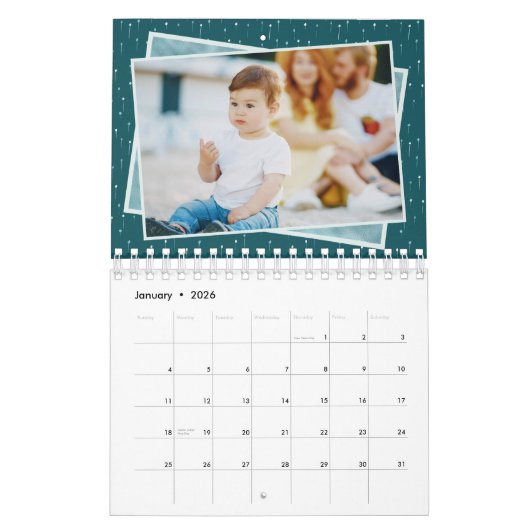 カスタム写真明るい色2022ファミリー カレンダー (1月 2026)