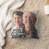 カスタム写真最高のおじいちゃん日ギフト クッション (ブランケット)