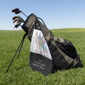 カスタム写真最高のおじいちゃん ゴルフタオル (グリーン)