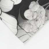 カスタム写真最高のお母さん白黒花 フリースブランケット (角)