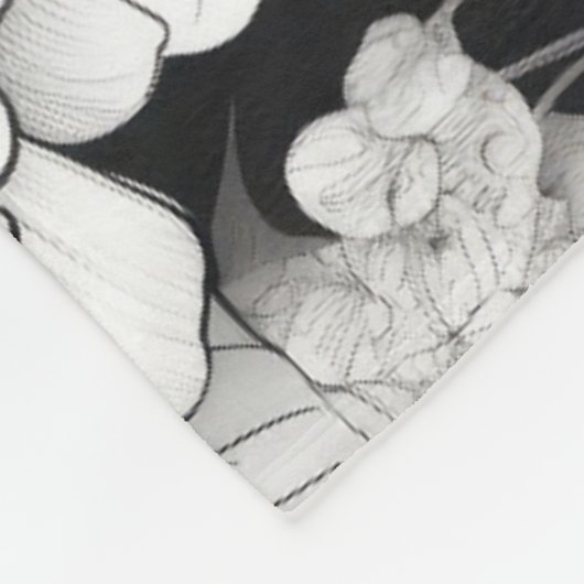 カスタム写真最高のお母さん白黒花 フリースブランケット (角)