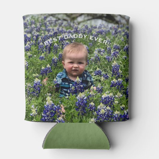 カスタム写真最高のダディお父さんの日 缶クーラー (裏面)