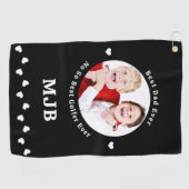 カスタム写真最高のパパエバおもしろいゴルファー ゴルフタオル (横)