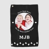 カスタム写真最高のパパエバおもしろいゴルファー ゴルフタオル (正面)