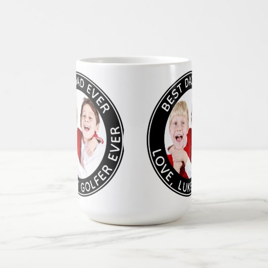 カスタム写真最高のパパエバおもしろい白黒 コーヒーマグカップ (中央)