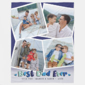 カスタム写真最高のパパ フリースブランケット (正面)