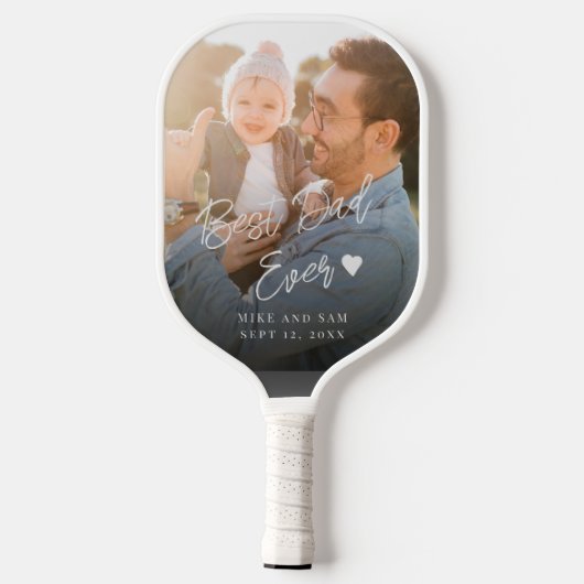 カスタム写真最高のパパeverスクリプト名 ピックルボールラケット (裏面)