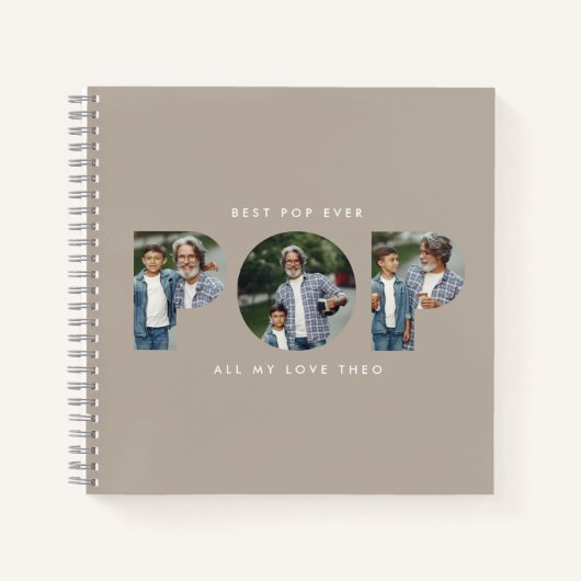 カスタム写真最高のポップ・アートのベージュ ノートブック (正面)